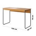 Ver imagem 6 de Mesa de Estudo Escrivaninha Criare Prateleira Escritório Moderno Estilo Industrial Nicho Cor Nature