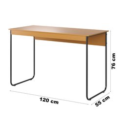 Mesa de Estudo Escrivaninha Criare Prateleira Escritório Moderno Estilo Industrial Nicho Cor Nature - 6