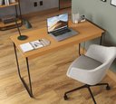 Ver imagem 2 de Mesa de Estudo Escrivaninha Criare Prateleira Escritório Moderno Estilo Industrial Nicho Cor Nature