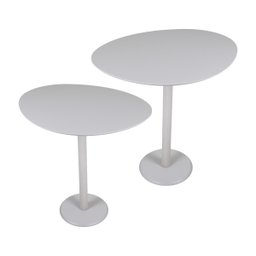 Kit 2 Mesas Laterais Monopé Design Orgânico - Off White Decore Casa - 1