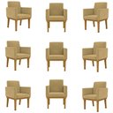 Ver imagem 1 de Kit 9 Poltronas Decorativa Reforçada Oferta - Balaqui Decor Cor:Capuccino