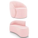 Ver imagem 2 de Sofá 2 Lugares 140cm Wendi e Poltrona Steve Suede Rosa Bebê I01 - Mpozenato