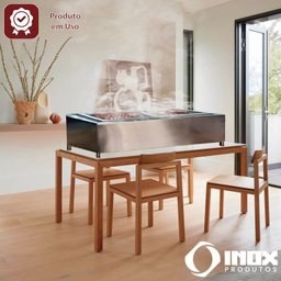 Churrasqueira Inox - Modelo 02 - Inox 304 - 100x32x33 Cm - 6