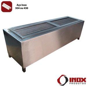 Churrasqueira Inox - Modelo 02 - Inox 304 - 100x32x33 Cm