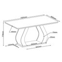 Ver imagem 4 de Conjunto Sala de Jantar 6 Lugares Retangular Tampo de Vidro e MDF Dai Yescasa Bege/Mel/Off White