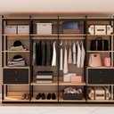 Ver imagem 1 de Guarda Roupas Closet 4 Gavetas 2 Cabideiros e 8 Prateleiras Cb0078 Linha Industrial Genialflex Freij
