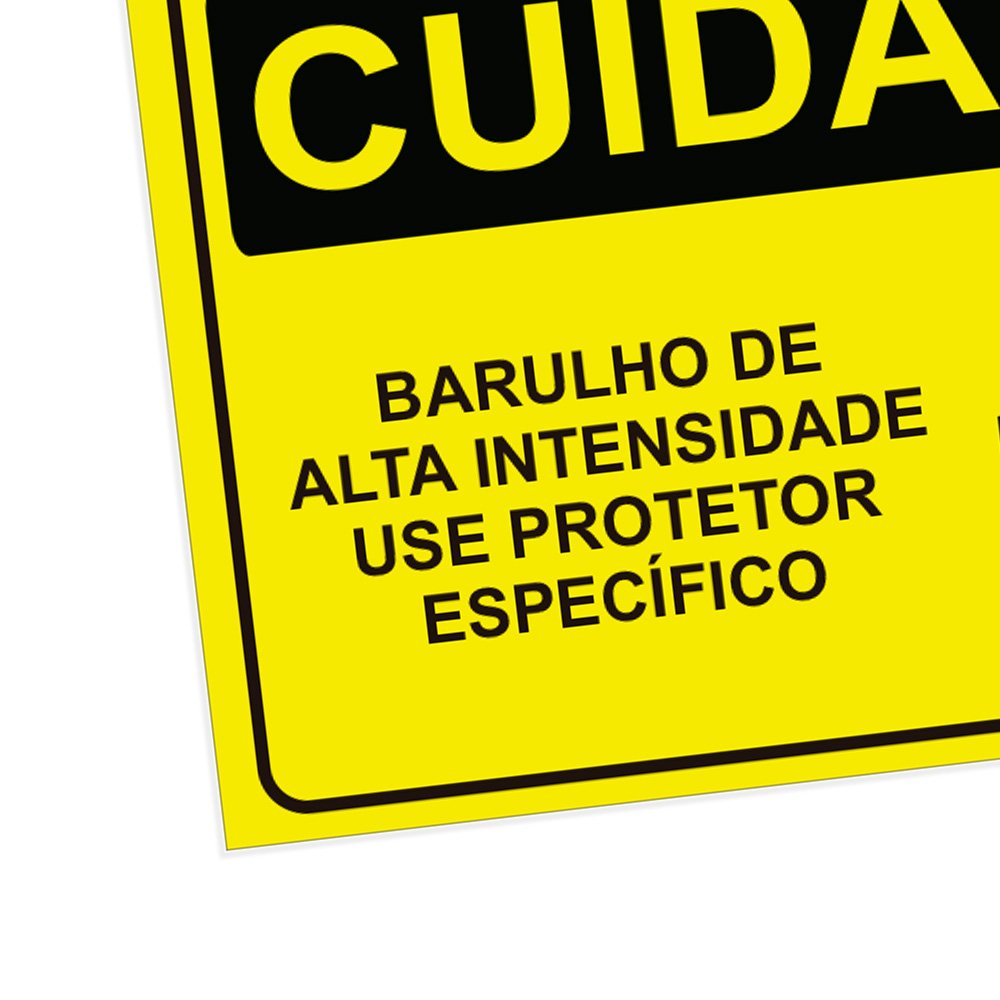 Placa de Sinalização Cuidado Barulho de Alta Intensidade Use ...