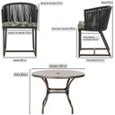 Ver imagem 2 de Mesa com 4 Cadeiras de Jantar Roma 100cm e Noronha em Aluminío Marrom Corda Nautica Estofado 5 Trama