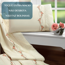 Ver imagem 4 de Lencol Super Queen Size Elastico Daphane 100%algodao Extra Macio Bouquet:palha