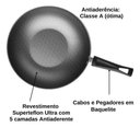 Ver imagem 3 de Frigideira Wok Antiaderente com Tampa Grafite 24cm 2,8l Mta