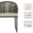 Ver imagem 3 de 2 Cadeira Noronha Aluminio Micro Pintura Preta, Tr. Telinha Corda Nautica Verde Militar, Estofado -