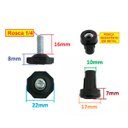 Ver imagem 2 de Kit com 12 Pé Nivelador C/base de 30mm + Bucha Metálica