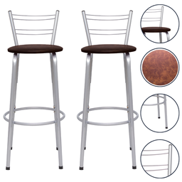 Kit 2 Banquetas para Balcão Flórida Prata Bistrô Ilhas Cozinha Gourmet Bares - 1