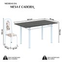 Ver imagem 3 de Conjunto Sala de Jantar com 6 Cadeiras Lara Branco/Arabesco