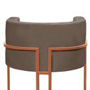 Ver imagem 5 de Kit 2 Poltronas Reforçada Decorativa Sala Nayara Base Ferro Bronze Suede Capuccino