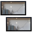 Ver imagem 4 de Nicho Porcelanato Branco Carrara Borda Preta 60x32 Kit 2 Uni