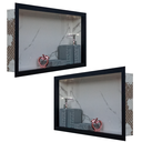 Ver imagem 6 de Nicho Porcelanato Branco Carrara Borda Preta 60x32 Kit 2 Uni