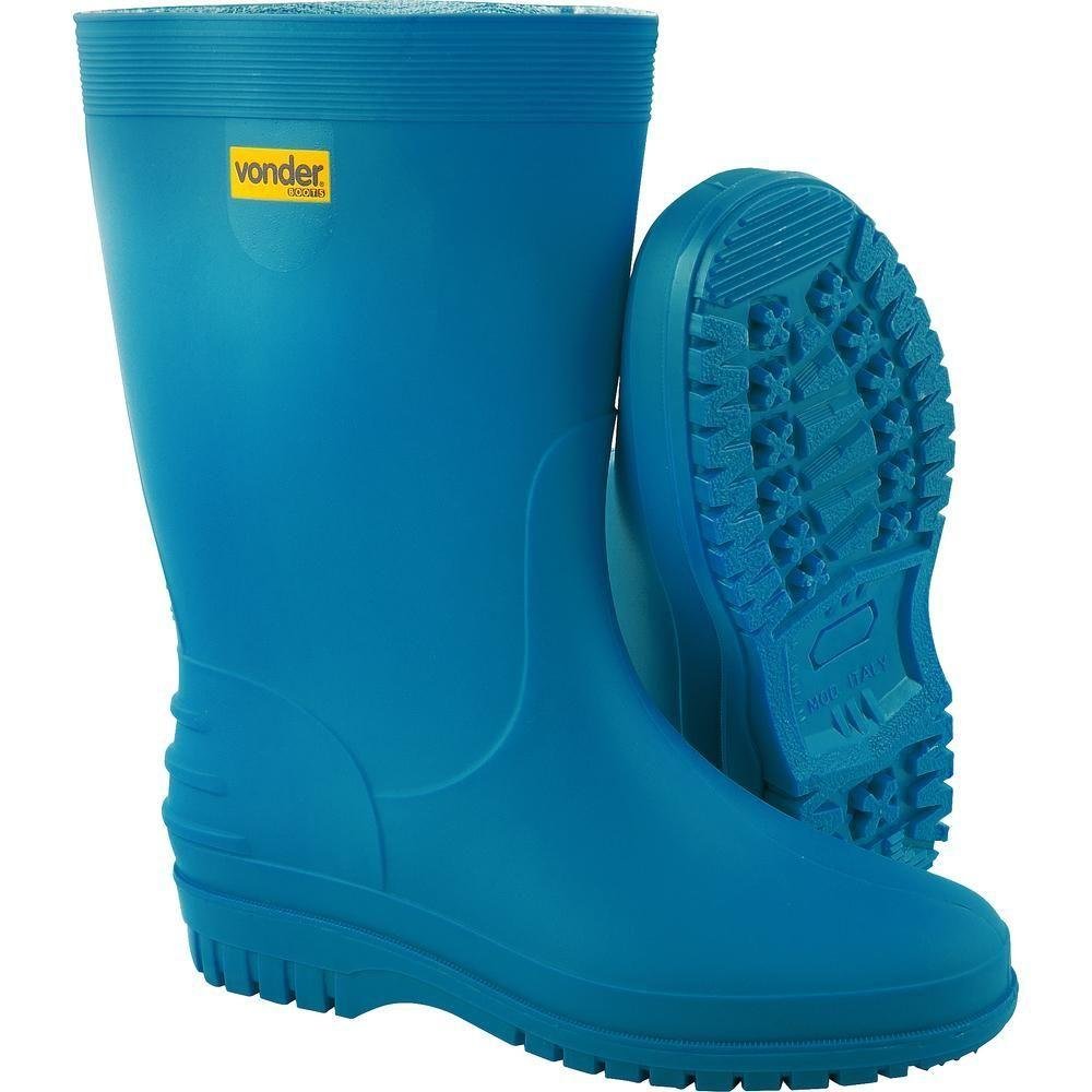 Bota Azul Pvc com Forro 34/35 Vonder