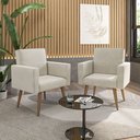 Ver imagem 5 de Kit 3 Poltronas Nina Clássico: Suede/bege