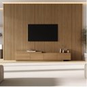 Ver imagem 2 de Rack Extensível com Painel Ripado TV 86 Polegadas Planejado 320x250cm Aruá CabeCasa MadeiraOriginals