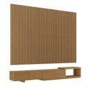 Ver imagem 3 de Rack Extensível com Painel Ripado TV 86 Polegadas Planejado 320x250cm Aruá CabeCasa MadeiraOriginals