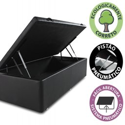Box Baú Solteiro 88x188cm Courvin Preto - 3