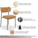 Ver imagem 3 de Kit 4 Cadeiras Sala de Jantar Lisa Pés Preto PU Caramelo m² - Monari Design