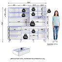 Ver imagem 5 de Armário para Cozinha Kit Mega 6 Portas 3 Gavetas 207,4cm Branco Fosco Brilho Zanzini Móveis