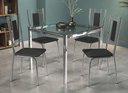Ver imagem 1 de Conjunto Sala de Jantar Mesa com 4 Cadeiras Estofadas Cromado 051 Kappesberg Crome Cromado/tecido Si