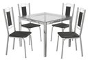 Ver imagem 2 de Conjunto Sala de Jantar Mesa com 4 Cadeiras Estofadas Cromado 051 Kappesberg Crome Cromado/tecido Si