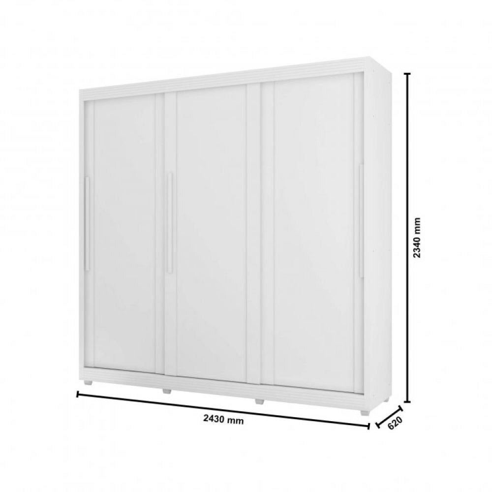 Guarda-Roupa Casal Veneto com 3 Portas Móveis Lanza Branco - 4