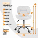 Ver imagem 6 de Cadeira Office Eiffel Slim Oficial Giratória - Branco - 10