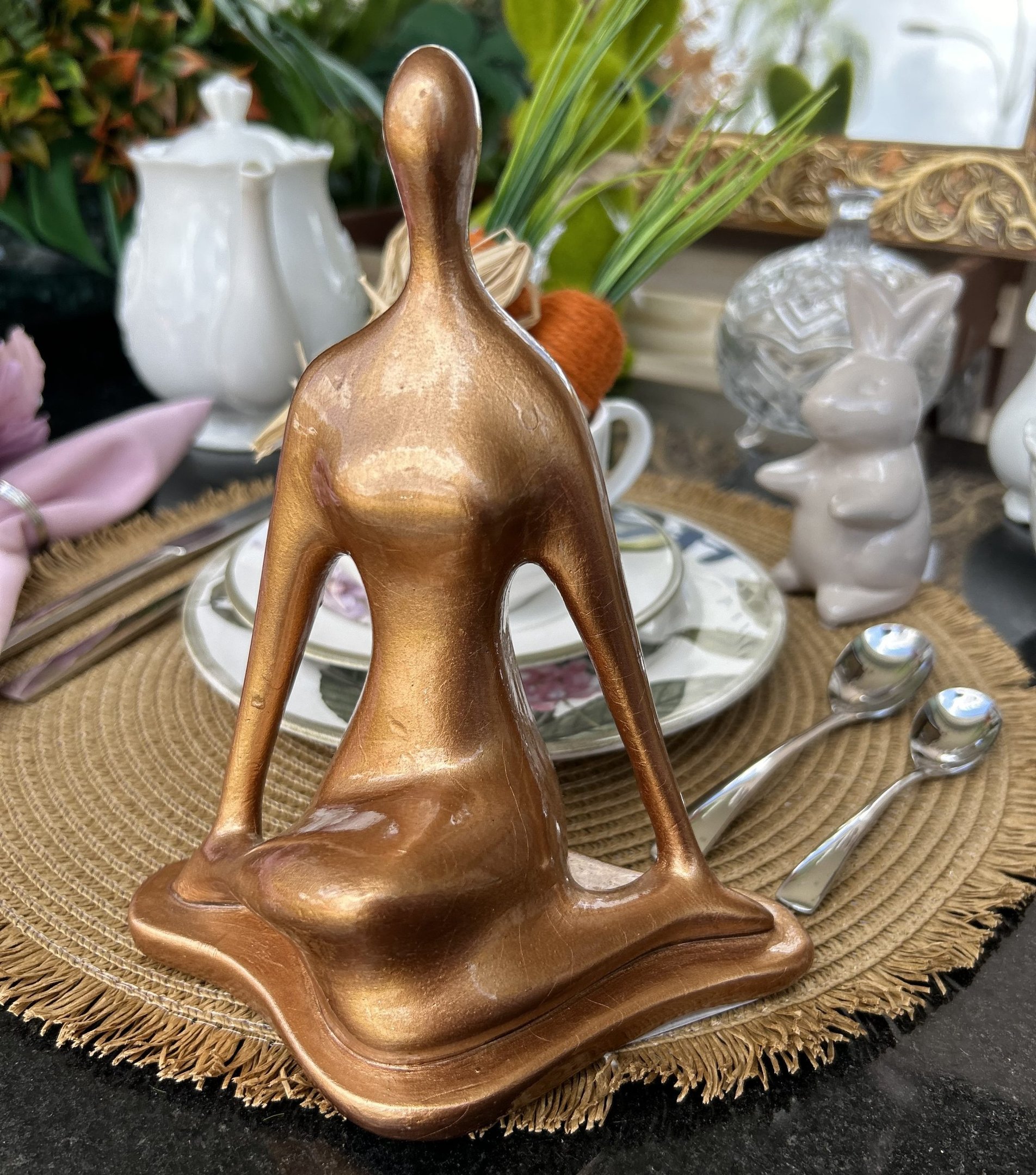 Yoga Sabedoria - 19 Cm Escultura Artesanal - Decoração - 3