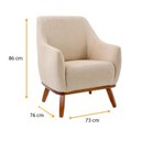 Ver imagem 3 de Poltrona Base em Madeira 86cm X 75cm Bege