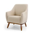 Ver imagem 2 de Poltrona Base em Madeira 86cm X 75cm Bege