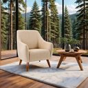 Ver imagem 1 de Poltrona para Sala de Jantar 86cm 76cm X 73cm Bege