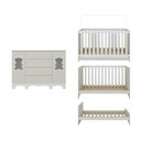 Ver mais imagens de Berço Americano 3 em 1 com Cômoda 2 Portas 4 Gavetas Ternura Multimóveis Mp4730 Branco/off White