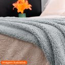 Ver imagem 2 de Cobertor Manta Solteiro Peseira para Cama Sofá Antialérgica Bouclé Cinza 1,50x2,00m - Camesa