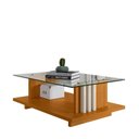 Ver imagem 3 de Mesa de Centro Helena Retangular Vidro MDP Cinamomo Off White Casah
