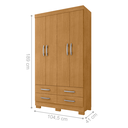 Ver imagem 2 de Conjunto de Guarda Roupa e Sapateira Enzo Naturalle