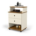 Ver imagem 2 de Mesa de Cabeceira luxo 2 Gavetas - Offwithe/freijó