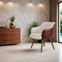 Ver imagem 1 de Poltrona Pés Palito 70cm 68cm X 66cm Marrom/Bege