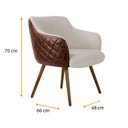 Ver imagem 3 de Poltrona Pés Palito 70cm 68cm X 66cm Marrom/Bege