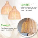 Ver imagem 3 de 3 Pendente de Rattan Fibra Natural Artesanal Vime Sala Nat13