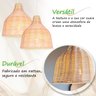 3 Pendente de Rattan Fibra Natural Artesanal Vime Sala Nat13 - 3
