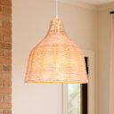 Ver imagem 1 de 3 Pendente de Rattan Fibra Natural Artesanal Vime Sala Nat13