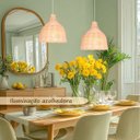 Ver imagem 4 de 3 Pendente de Rattan Fibra Natural Artesanal Vime Sala Nat13