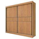 Ver imagem 1 de Guarda Roupas Casal Cancun Ripado 2pts 100% Mdf D'doro Móveis - Cinamomo