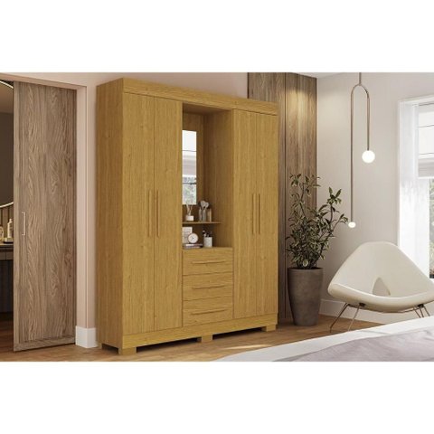 Guarda Roupa 4 Portas 1 Esp 3 Gav Emily Acp Cinamomo
