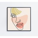 Ver imagem 1 de Quadro Feminino Silhueta Face Artística Contínua Medidas 80x80 Cm Impressão Vidro Acrílico